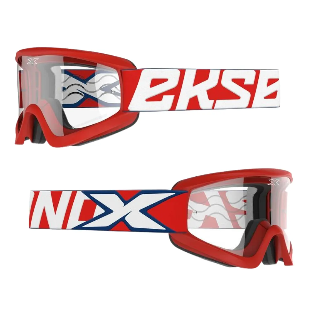 EKS Gox Flat Out Red/White/Navy Clear Goggle