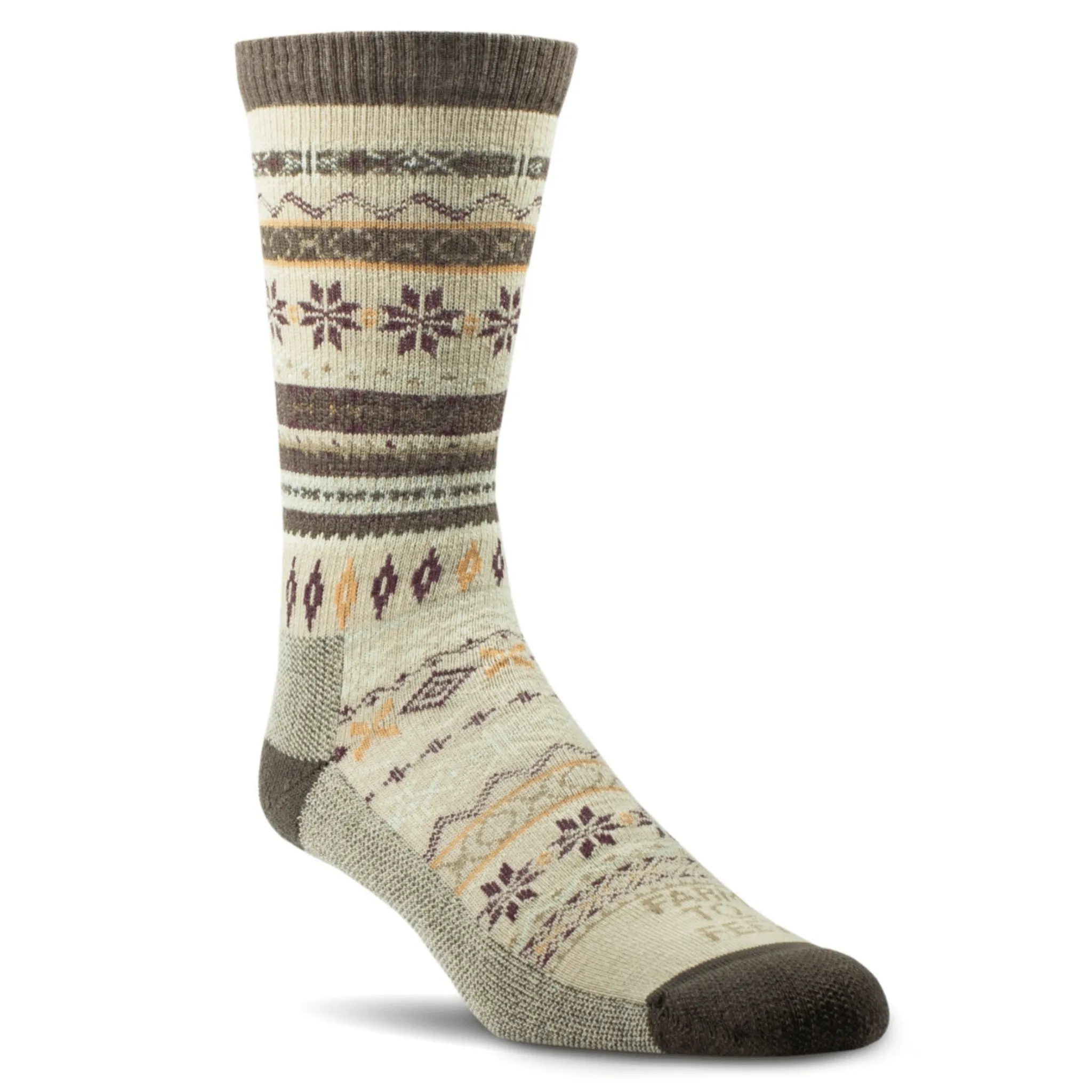 Farm to Feet Womens Hamilton Fair Isle Crew Socks