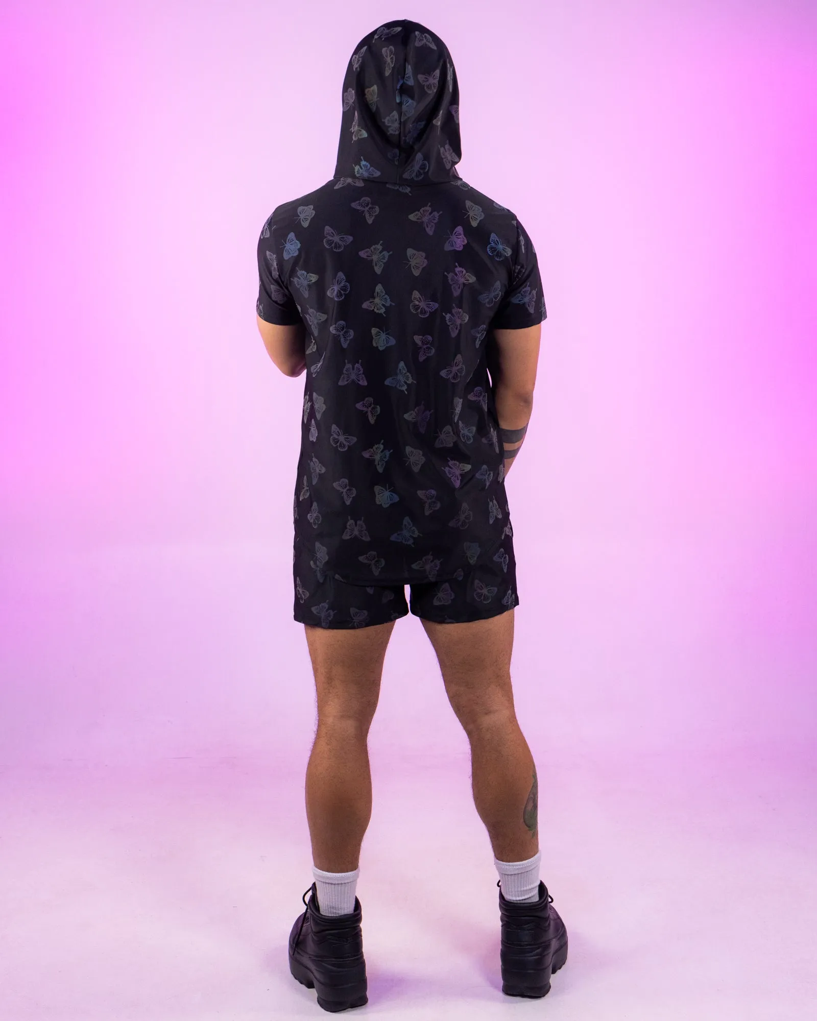 Flash Reflective Butterfly Drawstring Shorts