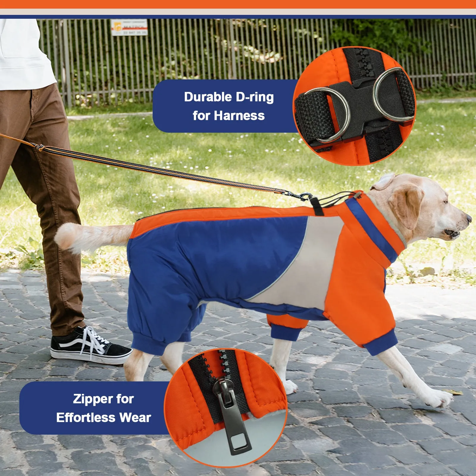 Fullbody Dog Coat Dog Jacket Four-Legged Dog Snowsuit