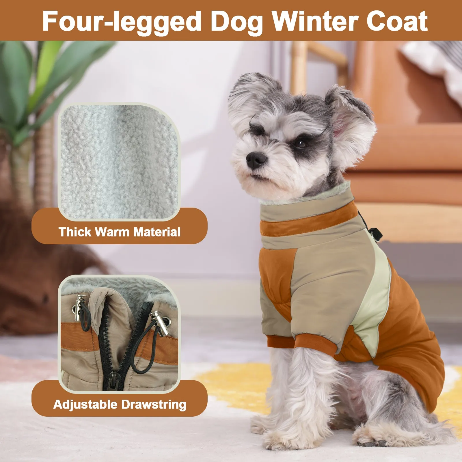 Fullbody Dog Coat Dog Jacket Four-Legged Dog Snowsuit