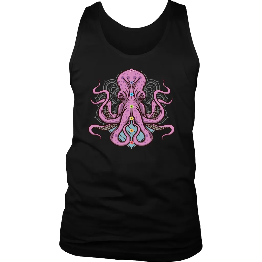 Funny Yoga T-shirt, Funny Octopus Shirt, Funny Chakra Shirt, Octopus Chakra T-shirt, Octopus T-shirt