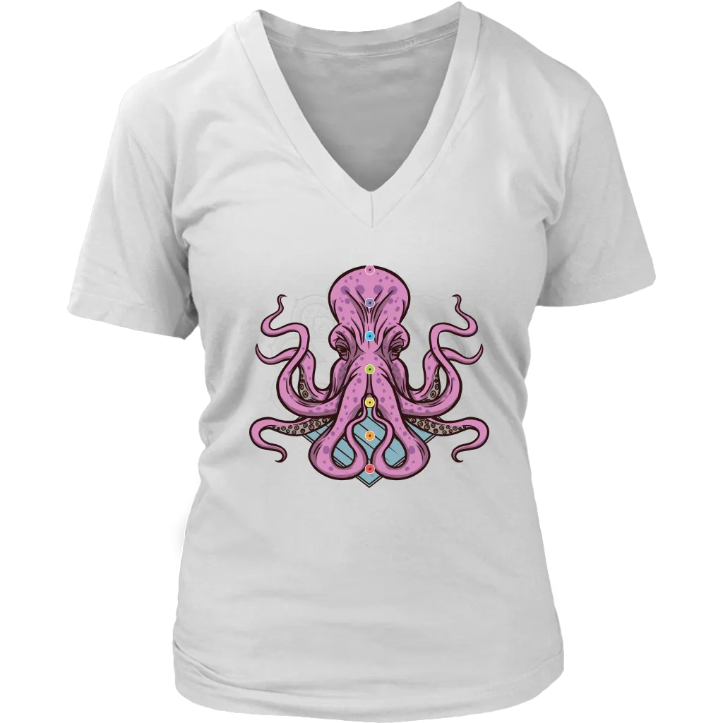 Funny Yoga T-shirt, Funny Octopus Shirt, Funny Chakra Shirt, Octopus Chakra T-shirt, Octopus T-shirt