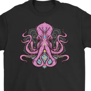 Funny Yoga T-shirt, Funny Octopus Shirt, Funny Chakra Shirt, Octopus Chakra T-shirt, Octopus T-shirt