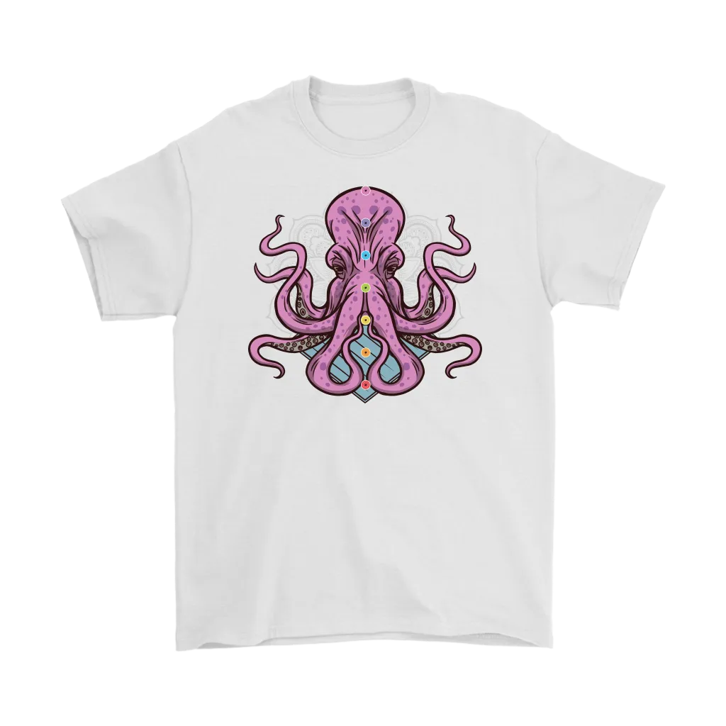 Funny Yoga T-shirt, Funny Octopus Shirt, Funny Chakra Shirt, Octopus Chakra T-shirt, Octopus T-shirt