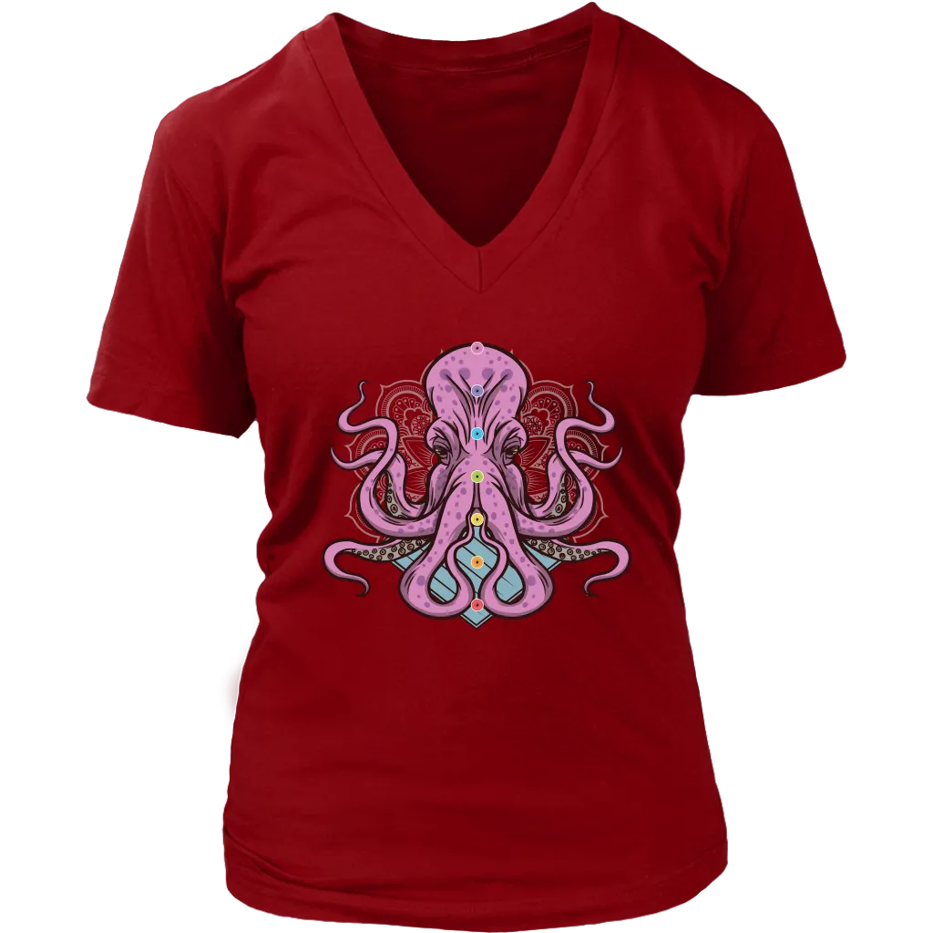 Funny Yoga T-shirt, Funny Octopus Shirt, Funny Chakra Shirt, Octopus Chakra T-shirt, Octopus T-shirt