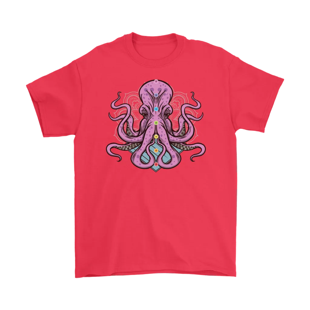 Funny Yoga T-shirt, Funny Octopus Shirt, Funny Chakra Shirt, Octopus Chakra T-shirt, Octopus T-shirt