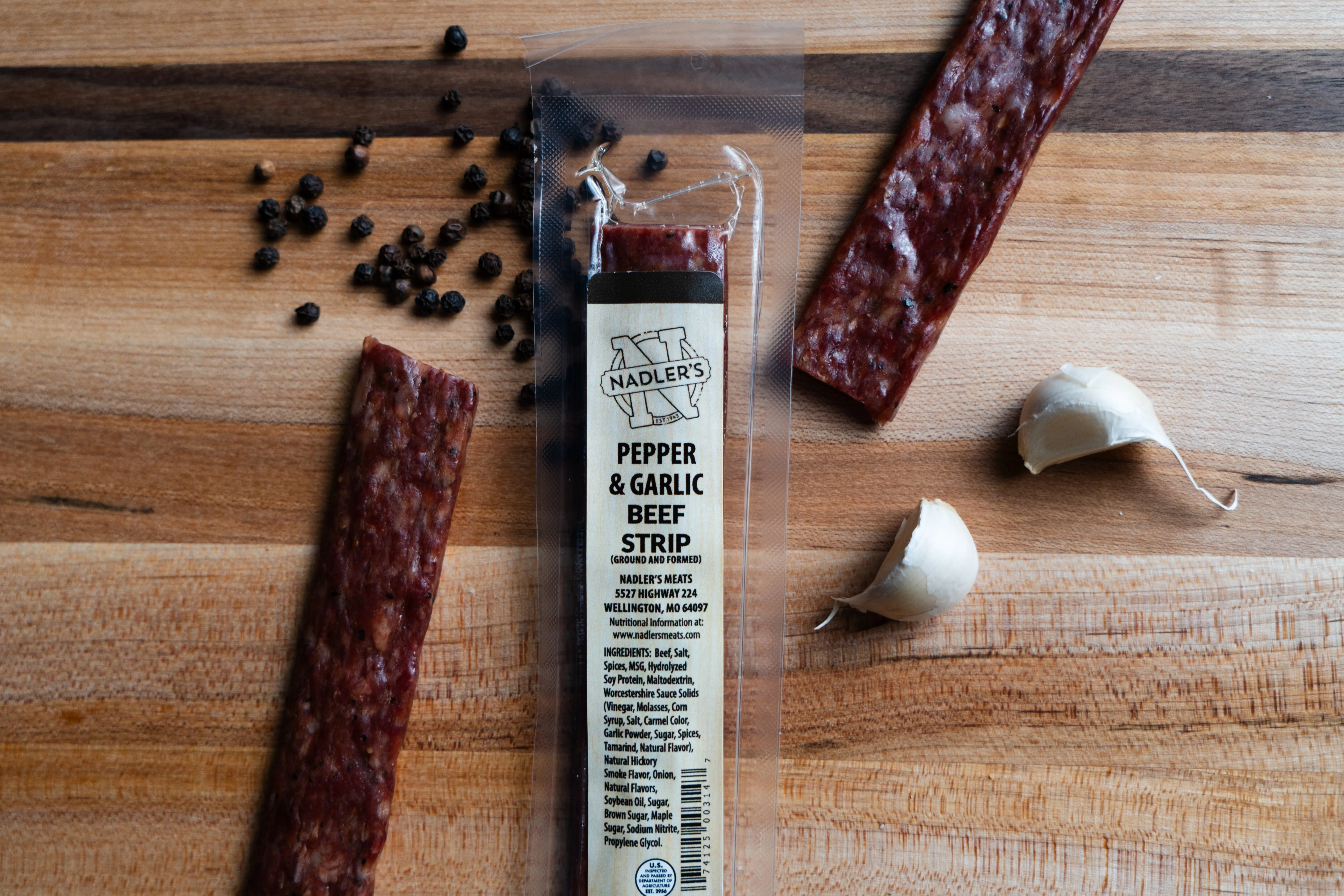 Garlic and Black Pepper Beef Jerky Strips
