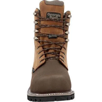 Georgia Men's Brute 8" Comp Toe Waterproof MG Work Boot- Brown- GB00643