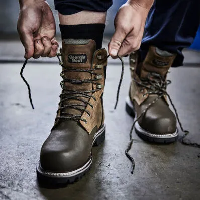 Georgia Men's Brute 8" Comp Toe Waterproof MG Work Boot- Brown- GB00643