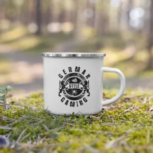 German Style Board Gaming Enamel Camping Mug