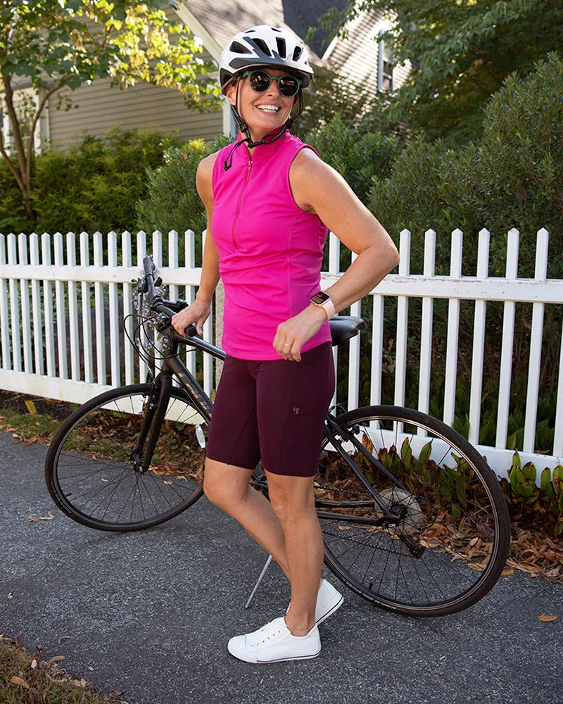 Get Soaked Sleeveless Swim Top with Built-in Bra - Flamingo