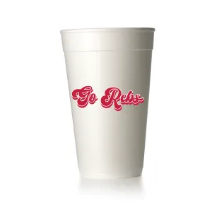 Go Rebs Retro Script Cups