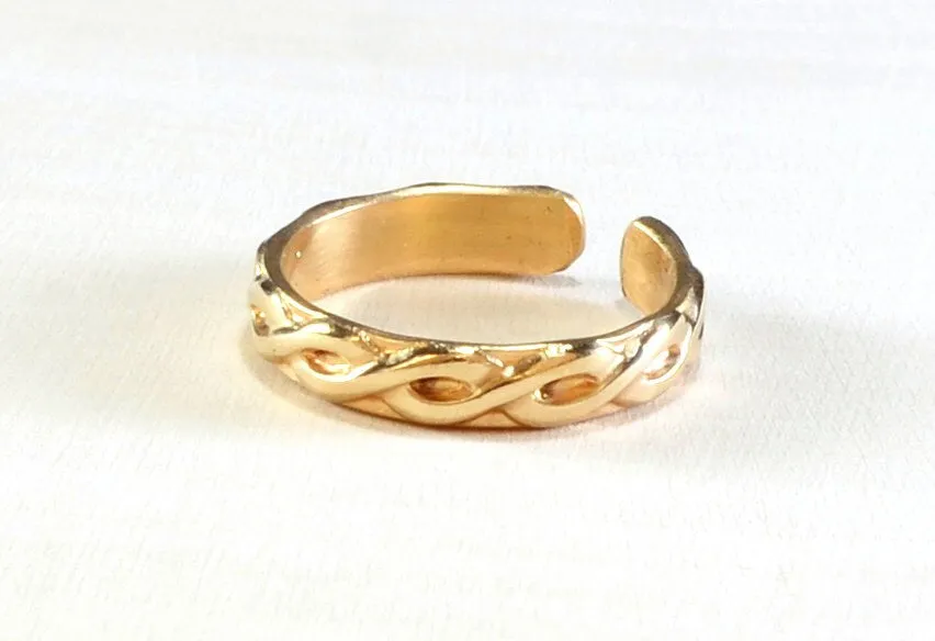 Gold filled braided toe ring