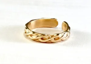 Gold filled braided toe ring