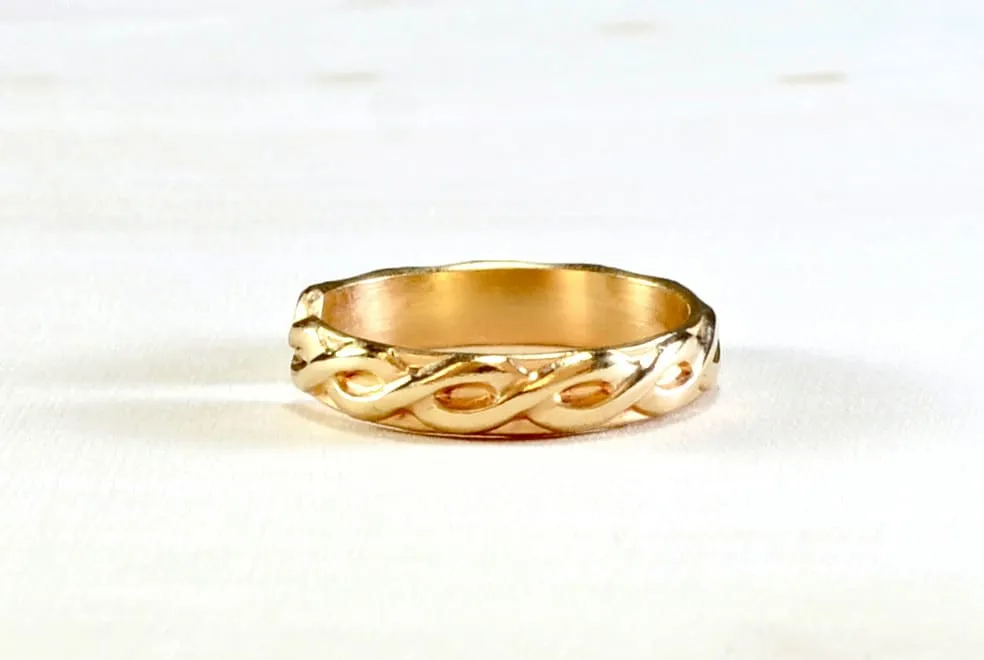 Gold filled braided toe ring