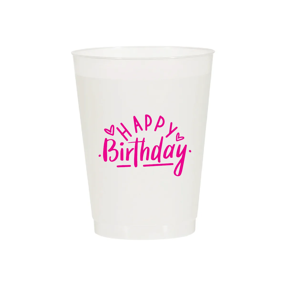Happy Birthday with Hearts Cups