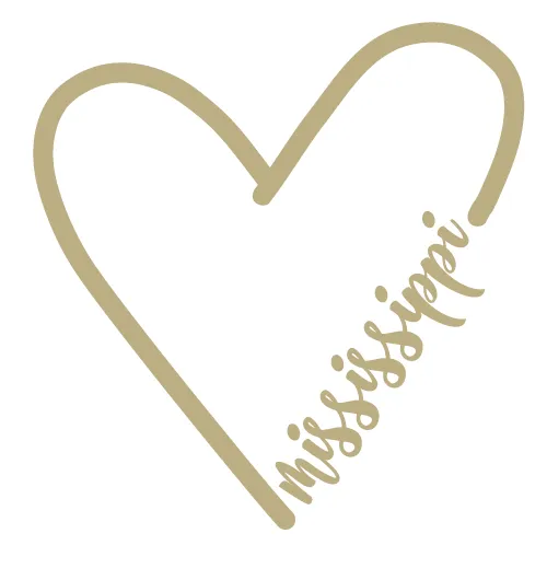 Heart with Mississippi Script