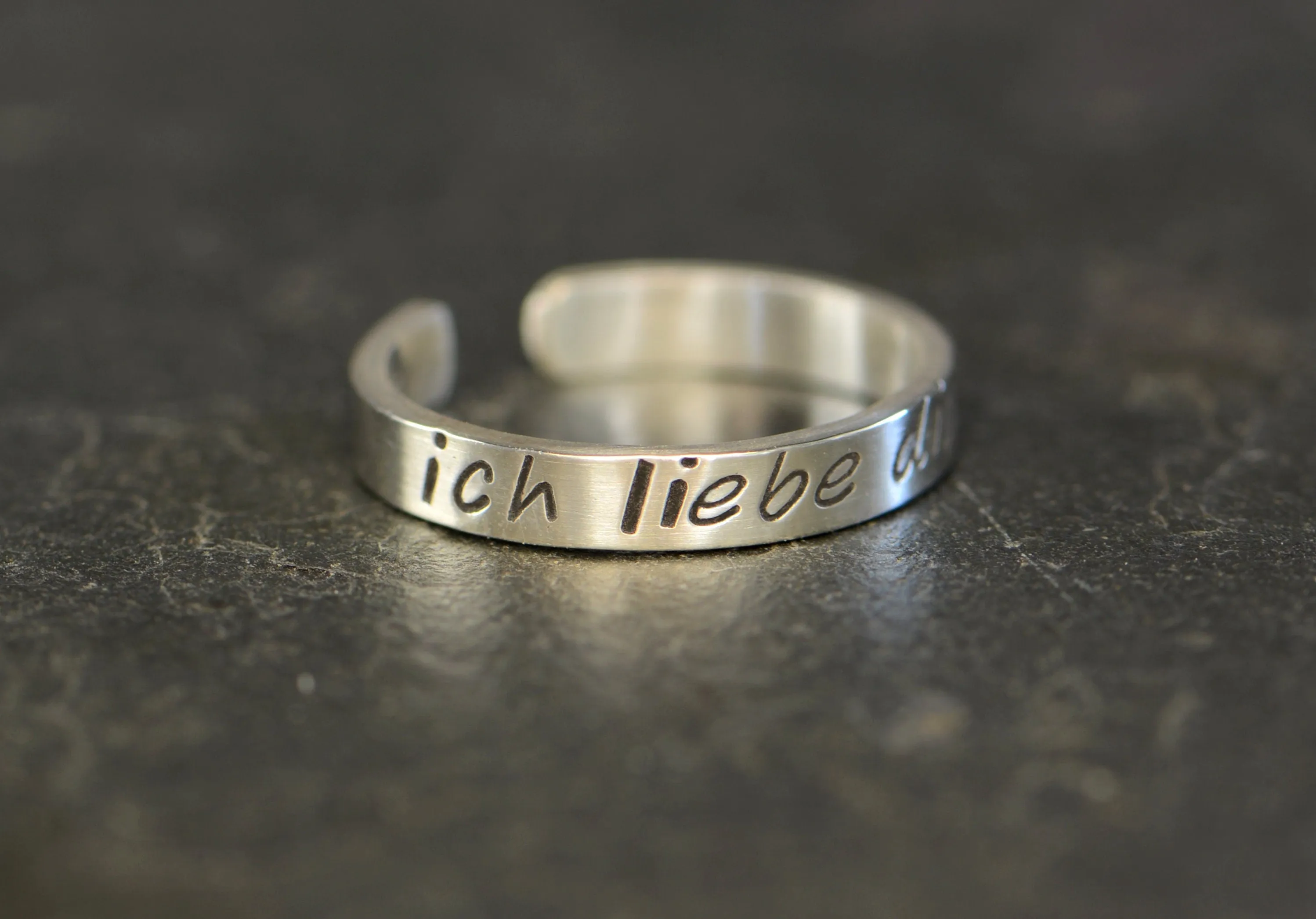 Ich liebe Dich Sterling Silver Toe Ring engineered with German Precision