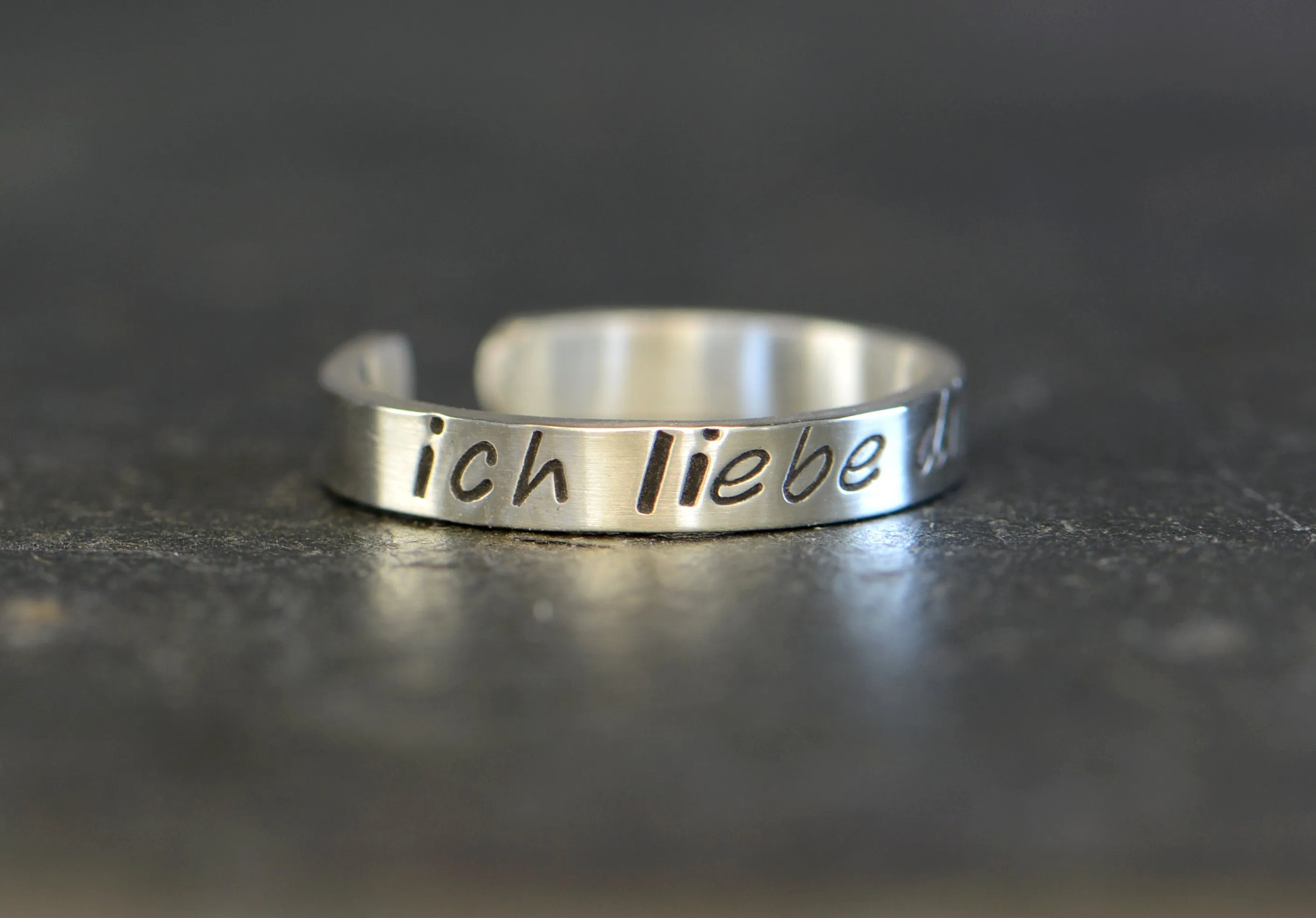 Ich liebe Dich Sterling Silver Toe Ring engineered with German Precision