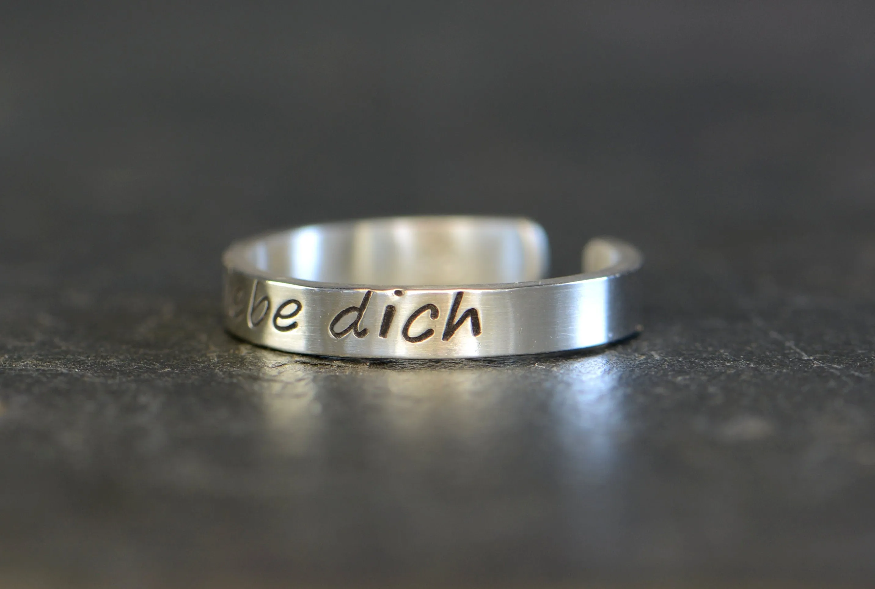 Ich liebe Dich Sterling Silver Toe Ring engineered with German Precision