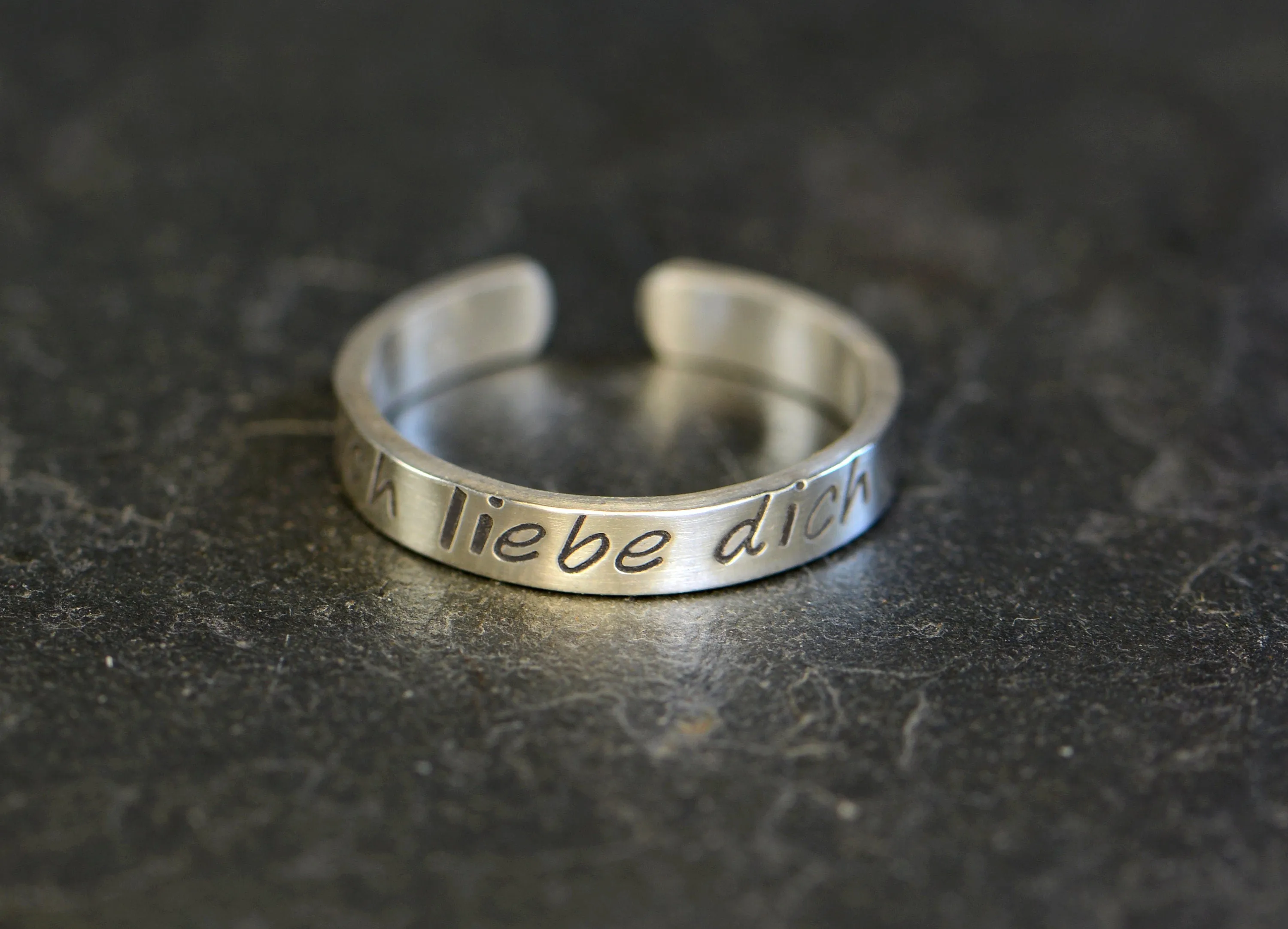 Ich liebe Dich Sterling Silver Toe Ring engineered with German Precision