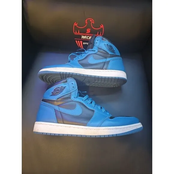 Jordan 1 Retro OG High Dark Marina Blue Mens Size 10.5 Pre-owned Shoes Only