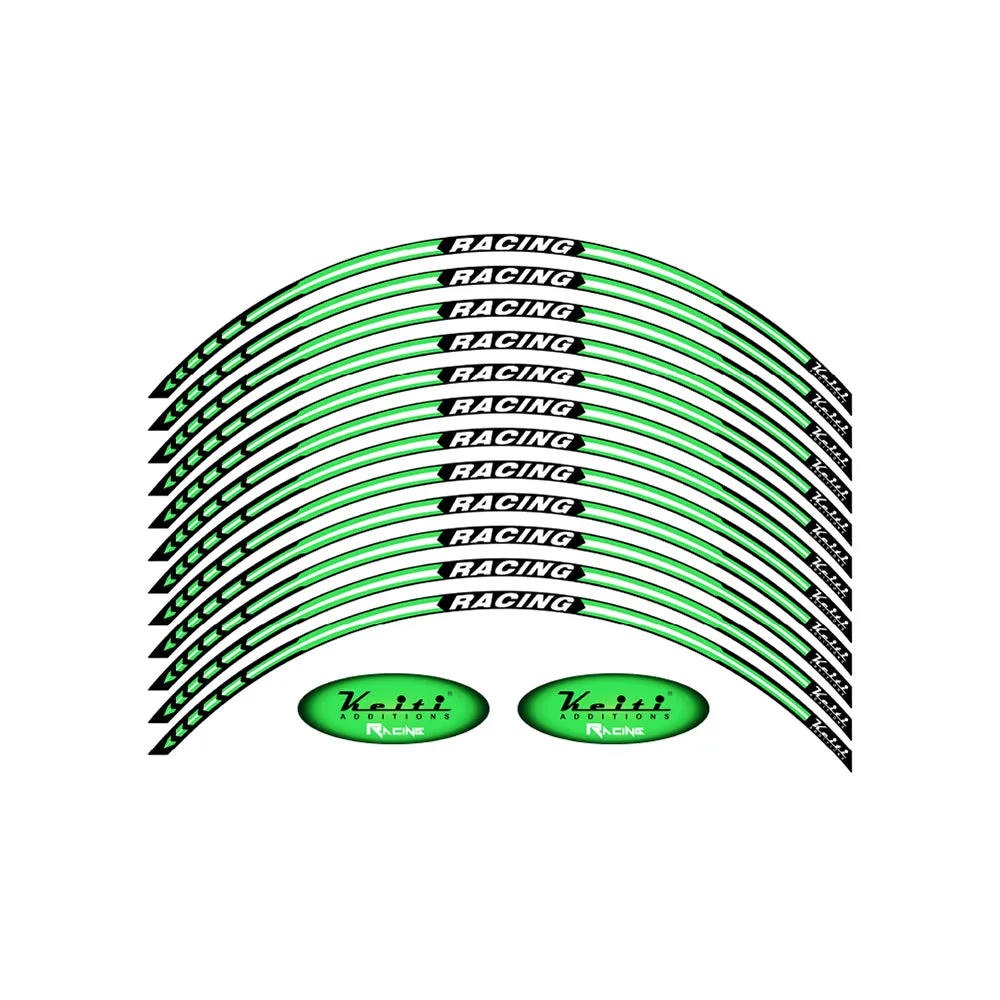 KEITI NON-REFLECTIVE WHEEL 3 STRIPE RACING WS820FG [FLURO GREEN]
