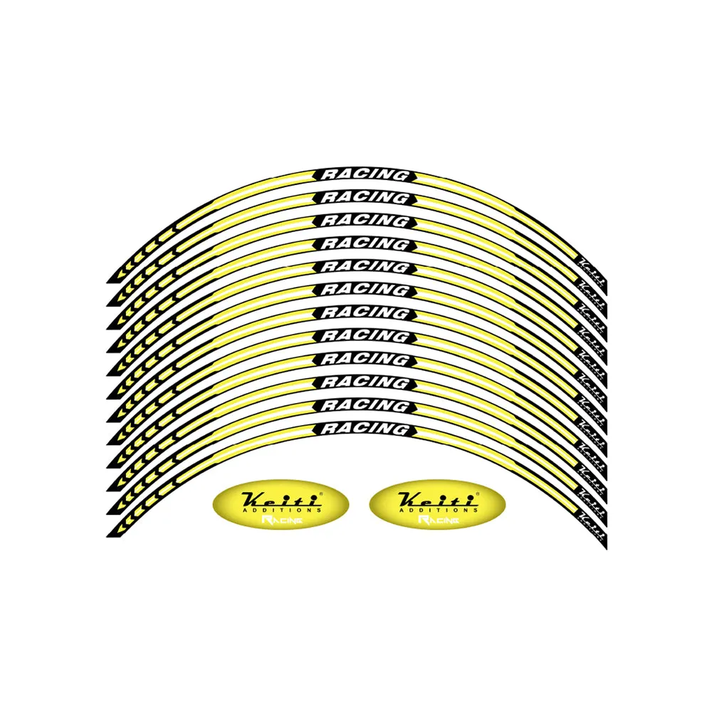 KEITI NON-REFLECTIVE WHEEL 3 STRIPE RACING WS820FY [FLURO YELLOW]
