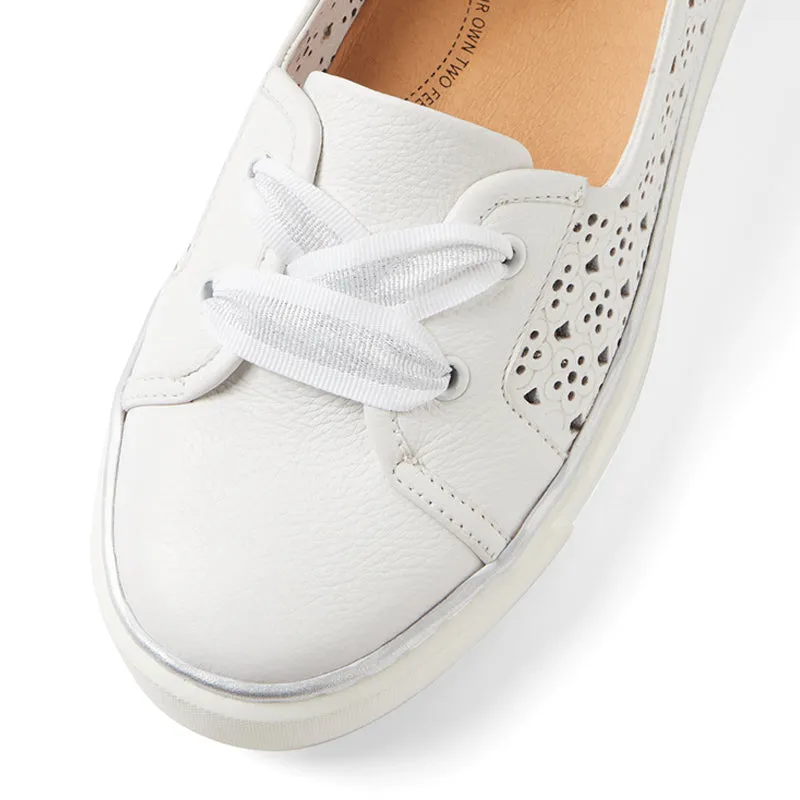 KENJI W - WHITE TUMBLE LEATHER