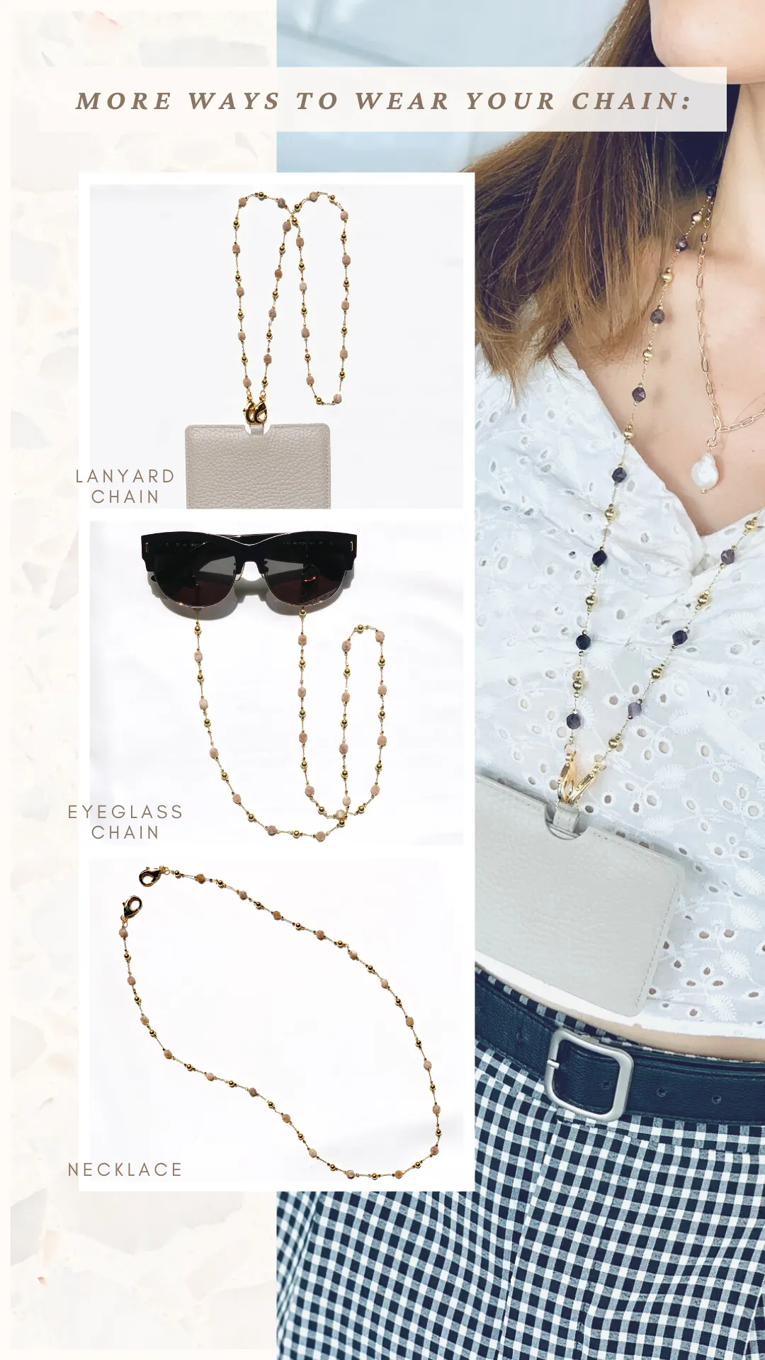 Kensie Gemstone Multi-Purpose Chain