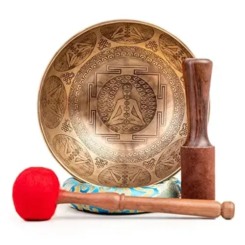 Kundalini Tibetan Singing Bowl Set - 9-Inch for Chakra Healing