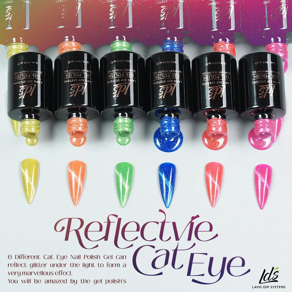 LDS 2 Cyan Shine - Gel Polish 0.5 oz - Reflective Glitter Cat Eyes