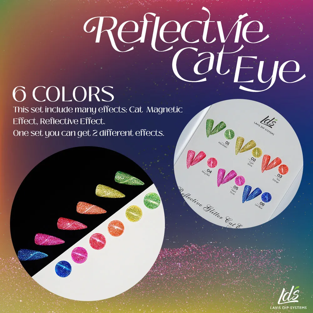 LDS 2 Cyan Shine - Gel Polish 0.5 oz - Reflective Glitter Cat Eyes