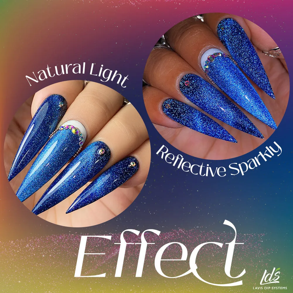 LDS 2 Cyan Shine - Gel Polish 0.5 oz - Reflective Glitter Cat Eyes