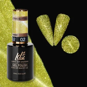 LDS 2 Cyan Shine - Gel Polish 0.5 oz - Reflective Glitter Cat Eyes