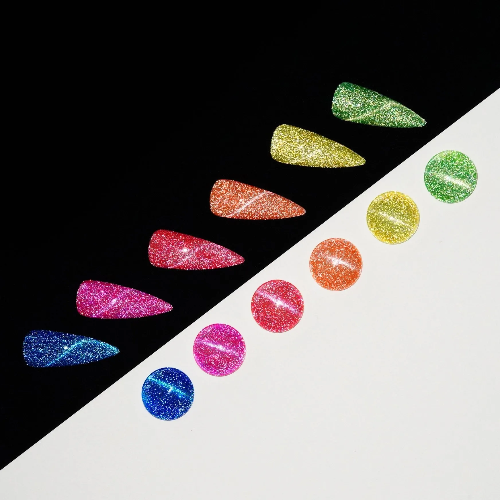 LDS 2 Cyan Shine - Gel Polish 0.5 oz - Reflective Glitter Cat Eyes