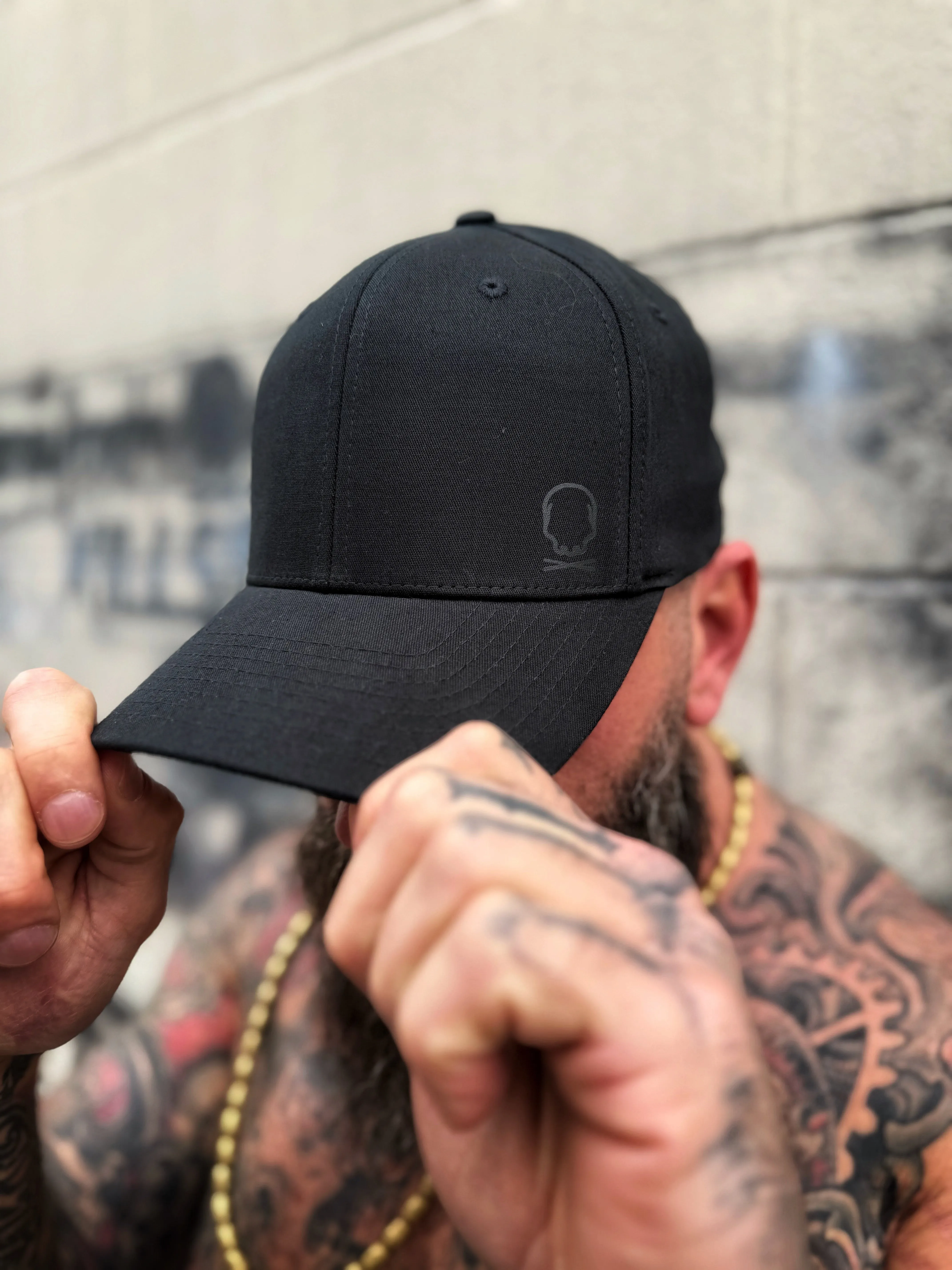 LET EM HATE BLACK ON BLACK BACK STYLE FLEXFIT COTTON HAT