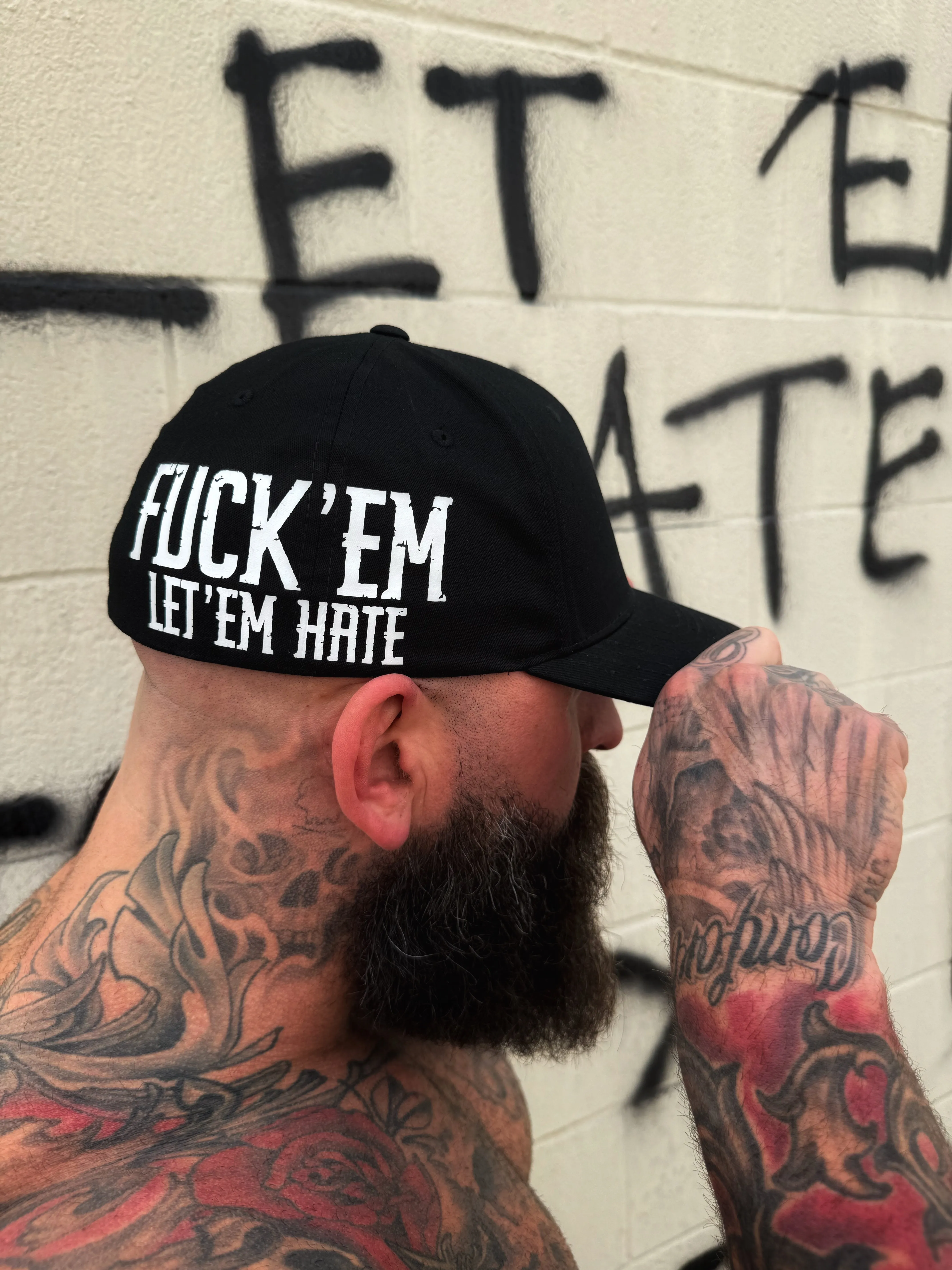 LET EM HATE FLEXFIT COTTON SIDE STYLE HAT