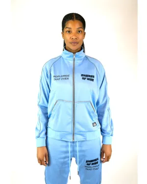 Light Blue Worldwide Reflective Track Top