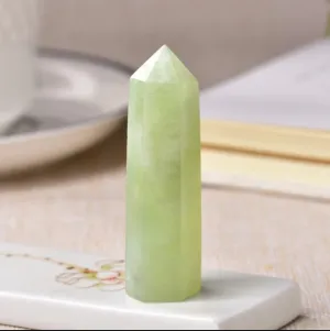 Light Green Jade Crystal Point Wand