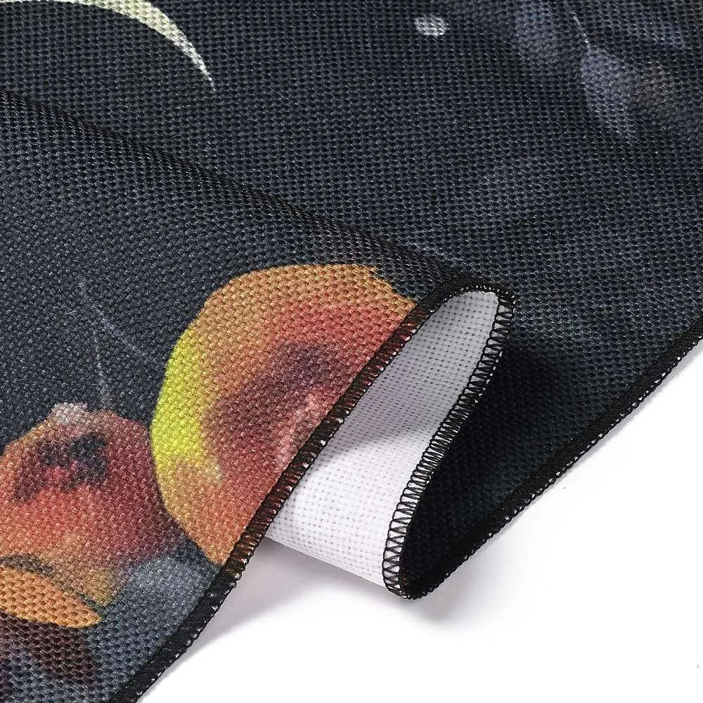 Long Black Moon Phases Flower Tapestry Wall Hanging