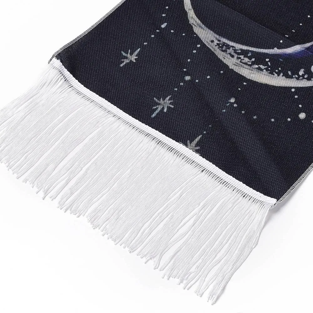 Long Black Sun Moon Tapestry Wall Hanging