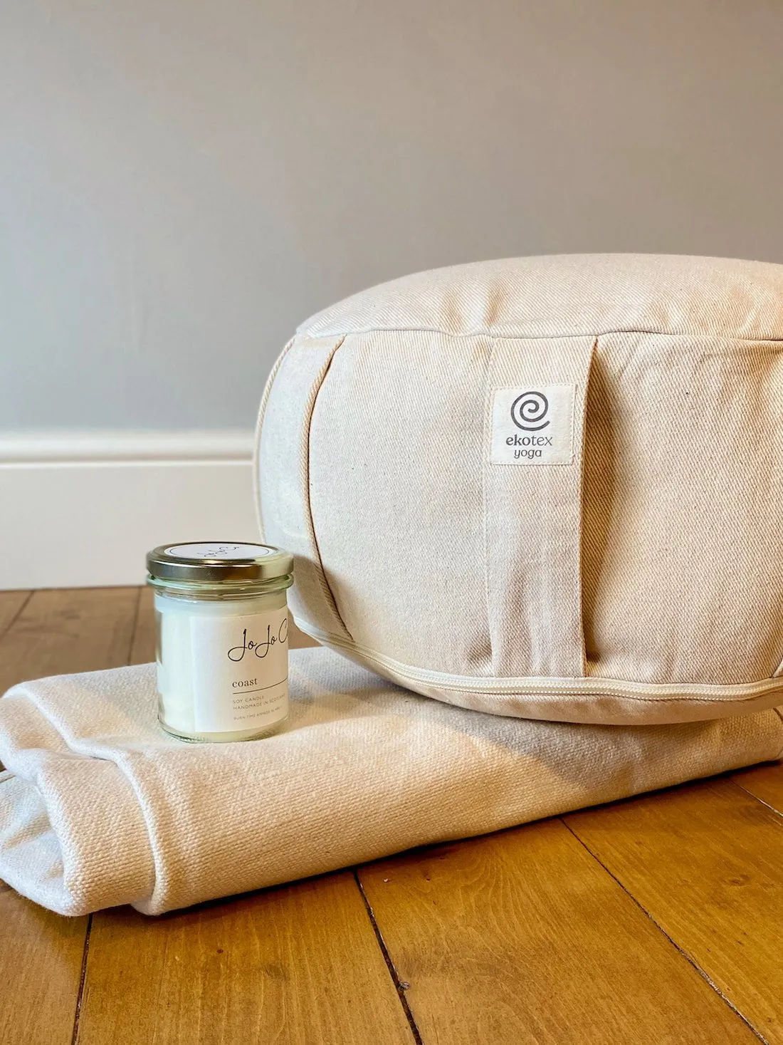 Meditation Bundle - Cushion   Yoga Blanket   Soy Candle