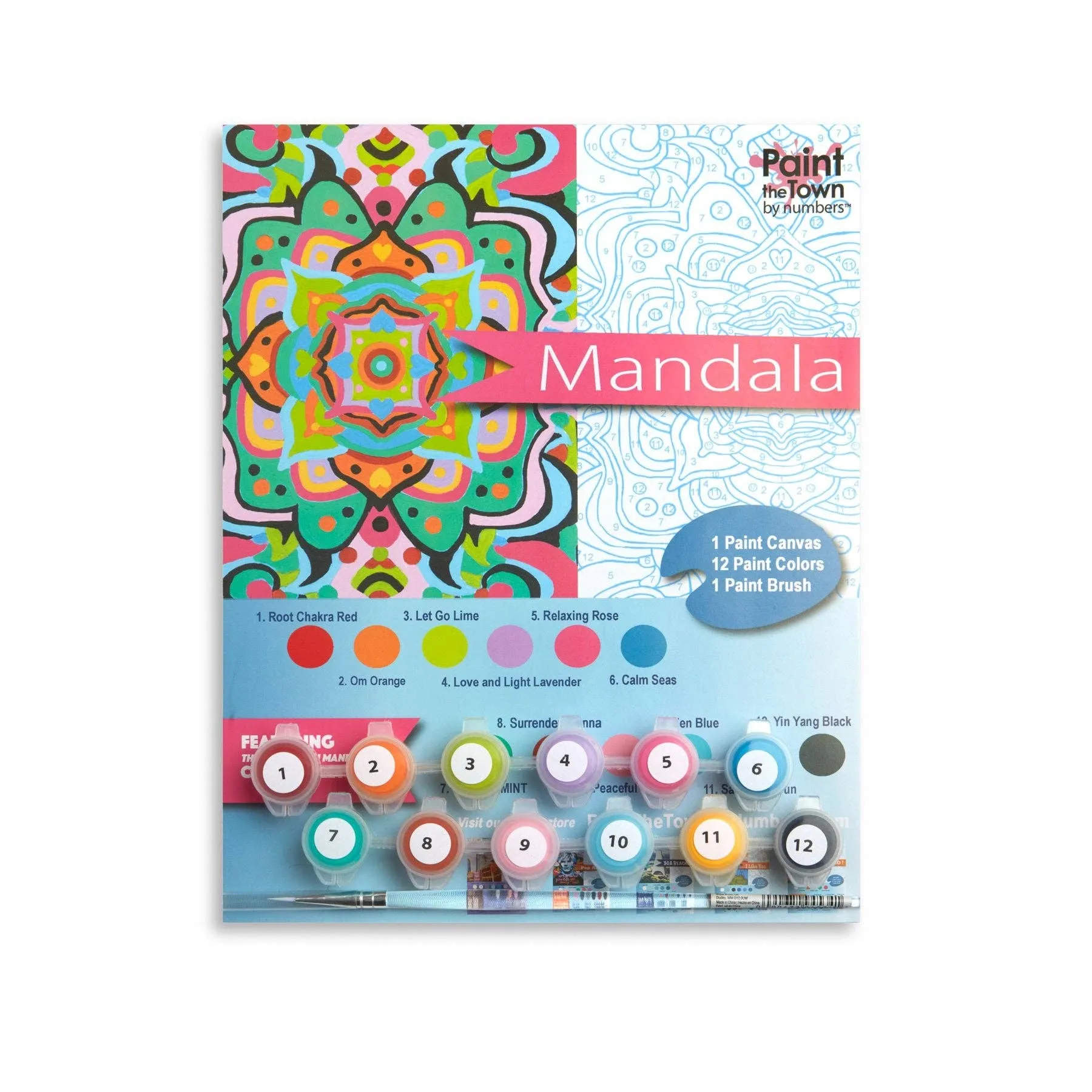 Meditation Mandala Paint by Number Kit 8”x10”