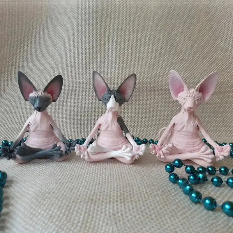 Meditation Yoga Cat Sphinx Statue