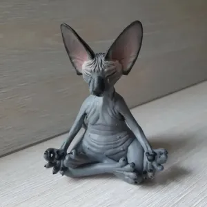 Meditation Yoga Cat Sphinx Statue