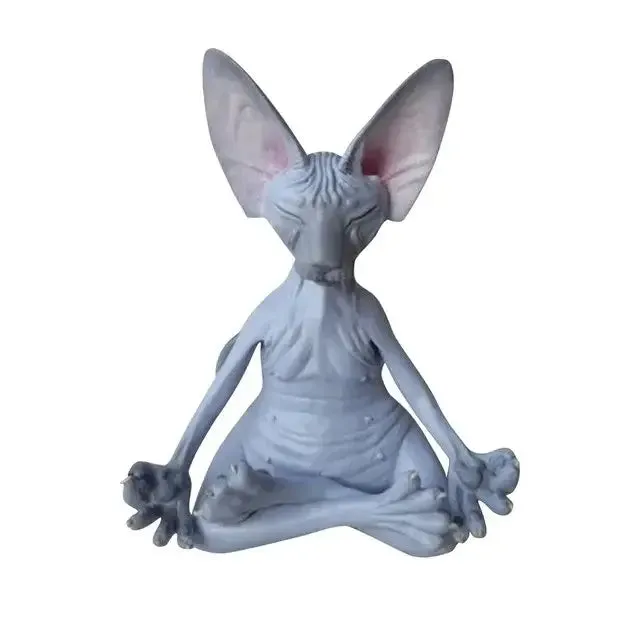 Meditation Yoga Cat Sphinx Statue