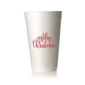 Merry Christmas Script Cups