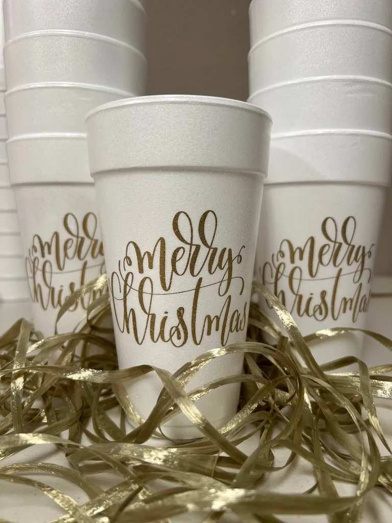 Merry Christmas Script Cups